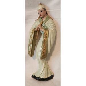 Oriental‎ Lady In Green Statue 14 In.